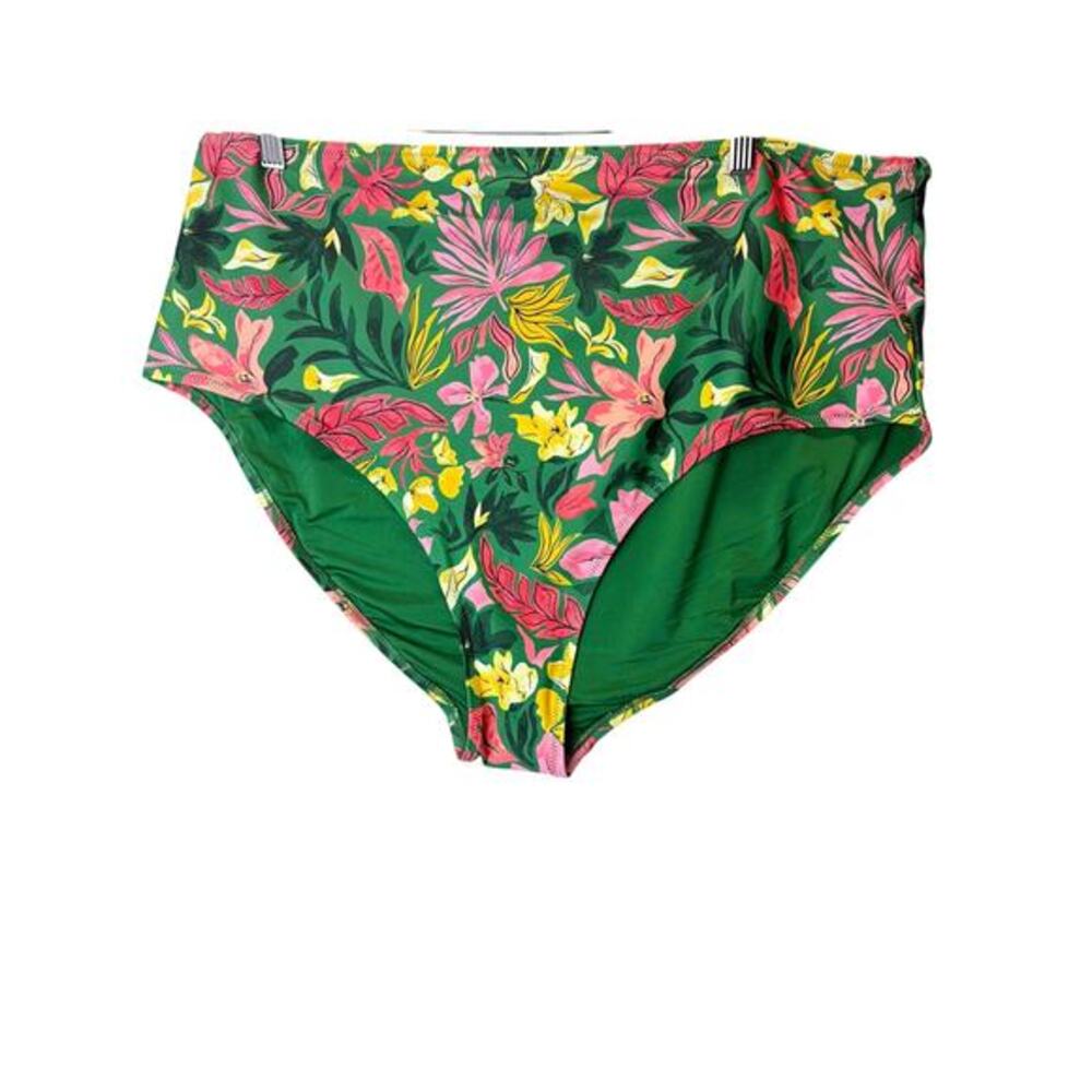 Old Navy Matte High-Waisted Bikini Swim Bottom floral‎ tropical plus size 3X NWT